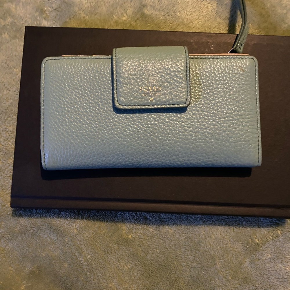 Fossil Light Blue Leather Wallet
